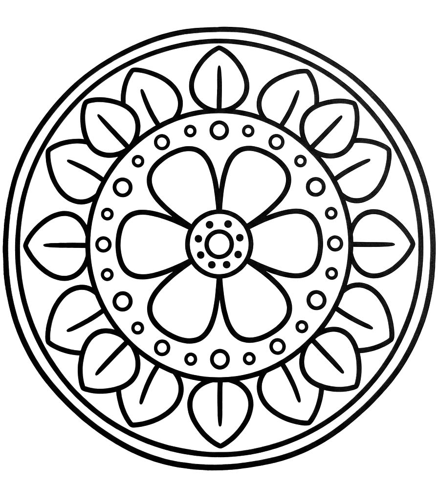 Çiçek Mandala Boyama Sayfaları