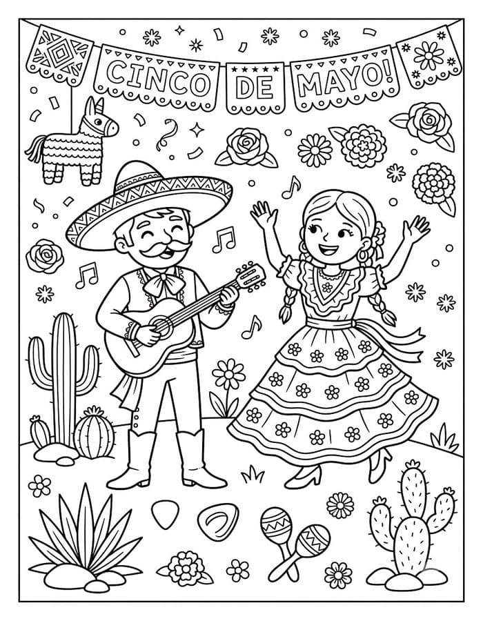 Kolay Cinco de Mayo Boyama Sayfası