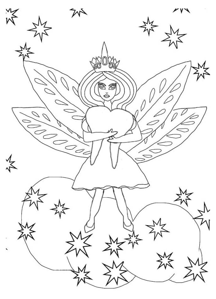 Kolay Diş Perisi resim Boyama Sayfası