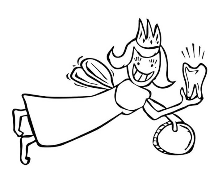 Kolay Diş Perisi Boyama Sayfası