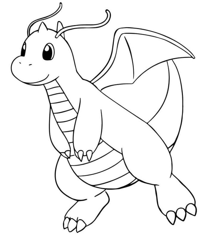 Kolay Dragonite Çizim Boyama Sayfası