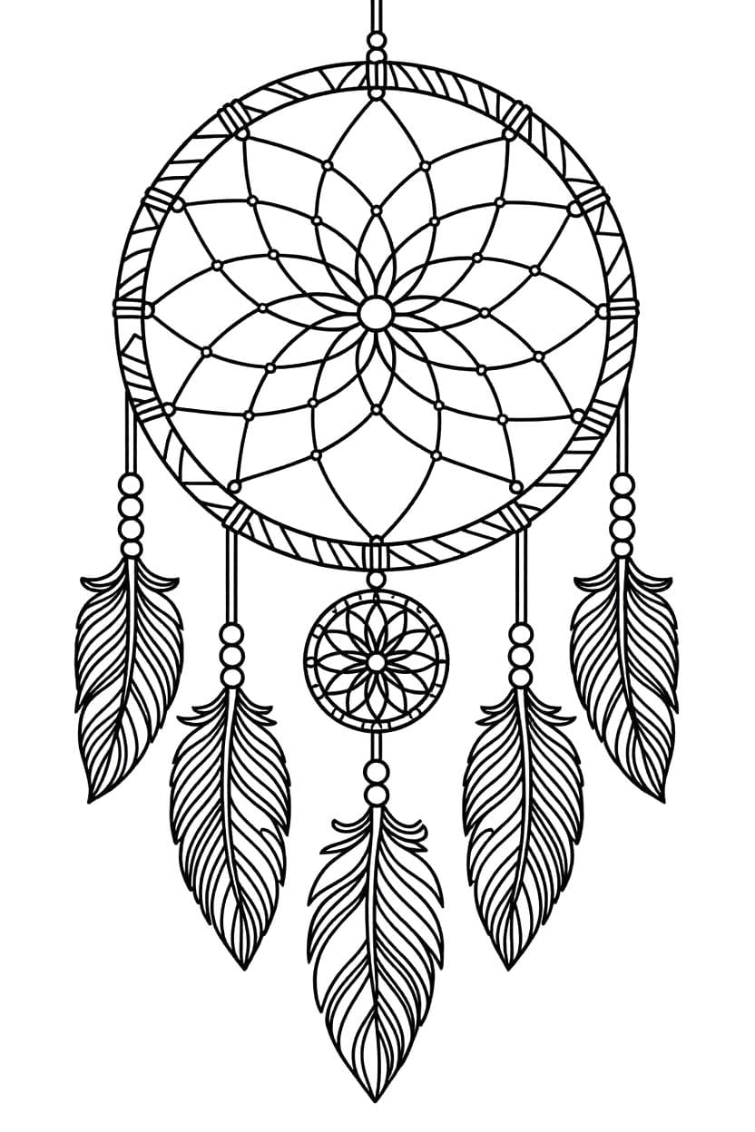 Kolay Düş Kapanı Çizim Boyama Sayfası