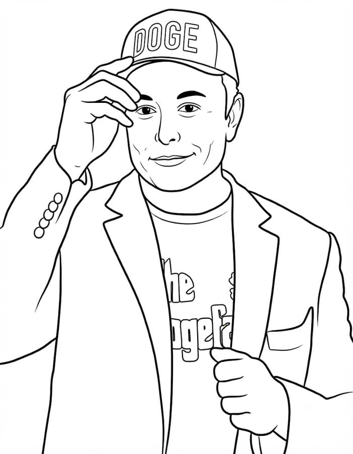 Kolay Elon Musk Çizim Boyama Sayfası
