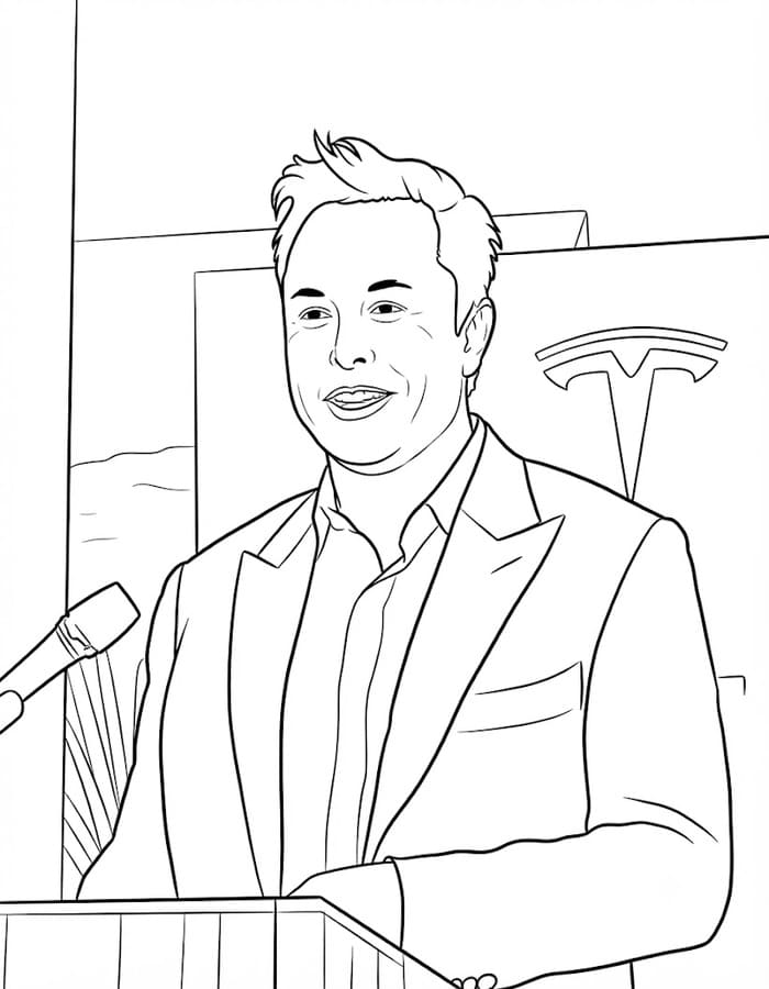 Kolay Elon Musk Boyama Sayfası