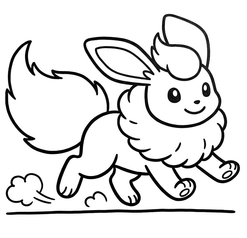 Kolay Flareon Çizim Boyama Sayfası