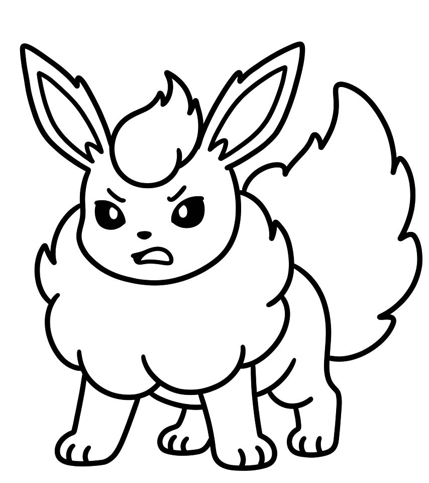 Kolay Flareon resim Boyama Sayfası