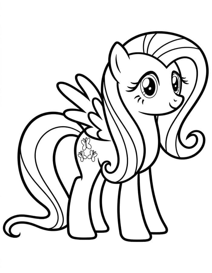 Kolay Fluttershy resim Boyama Sayfası