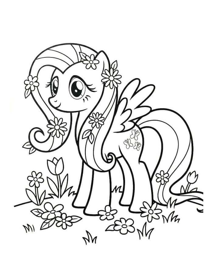 Kolay Fluttershy Boyama Sayfası