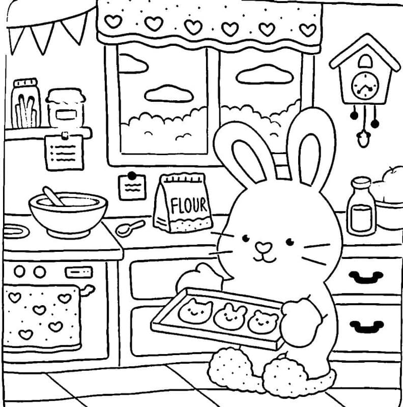 Kolay Fuzzy Hygge çizim Boyama Sayfası