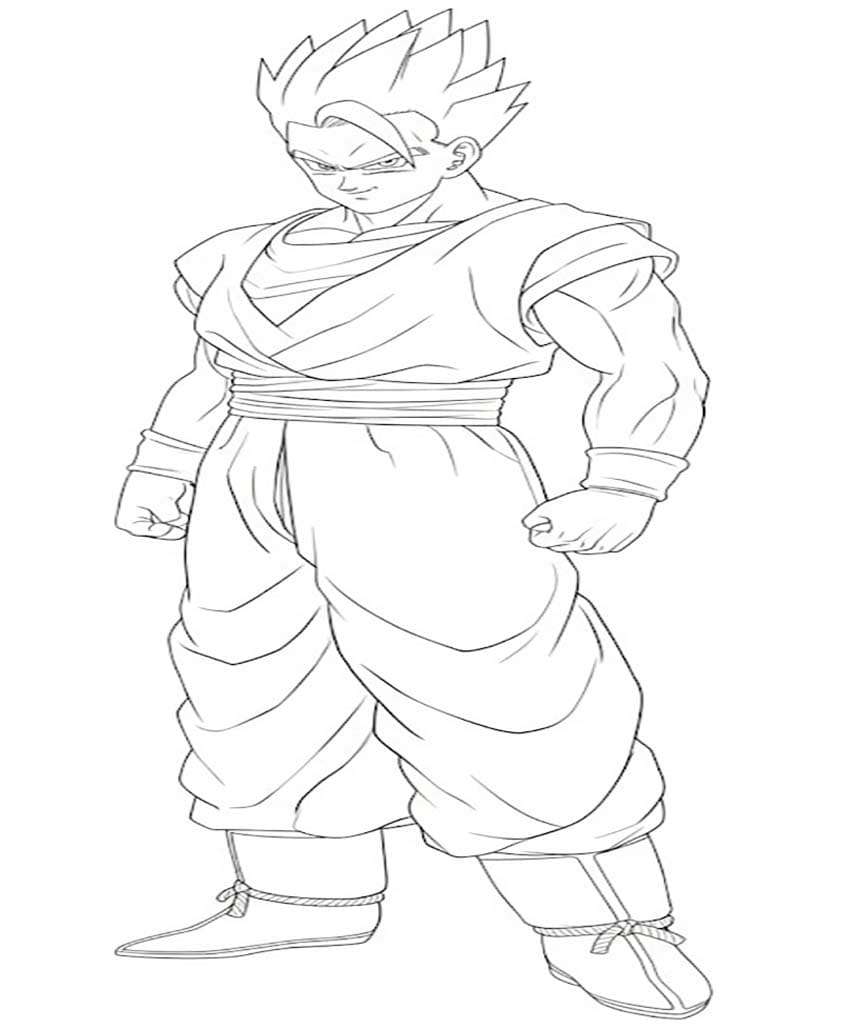 Kolay Gohan resim Boyama Sayfası