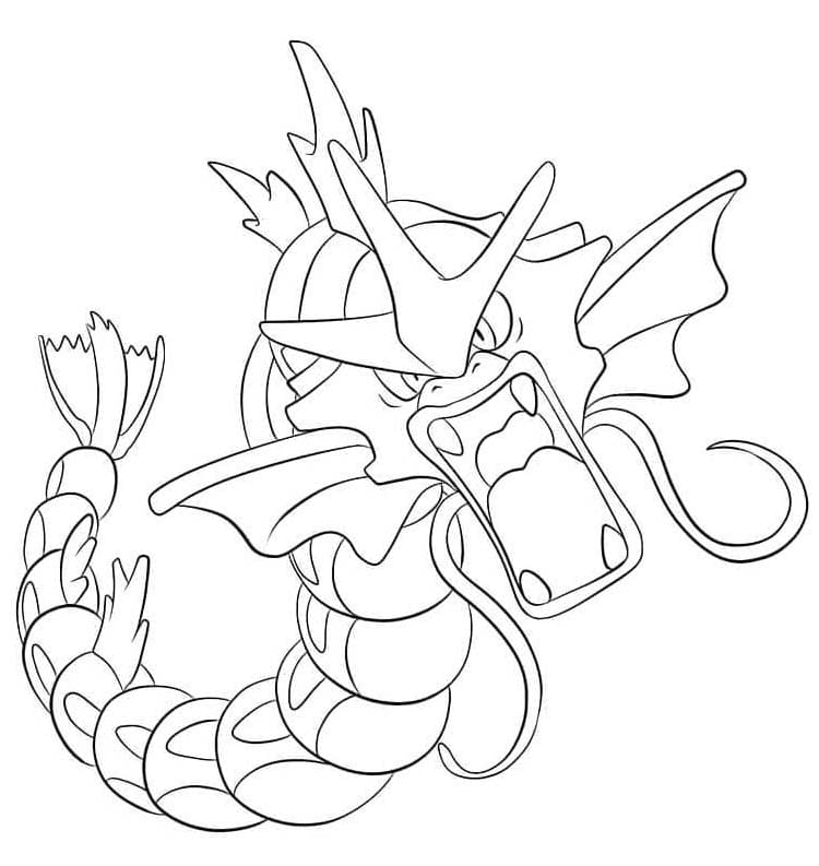 Kolay Gyarados Çizim Boyama Sayfası