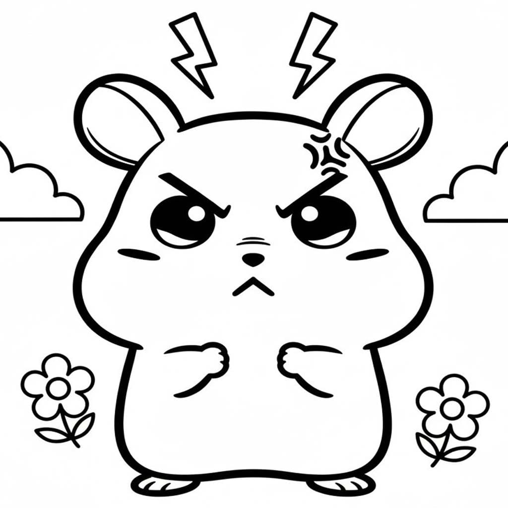 Kolay Hamtaro Çizim Boyama Sayfası