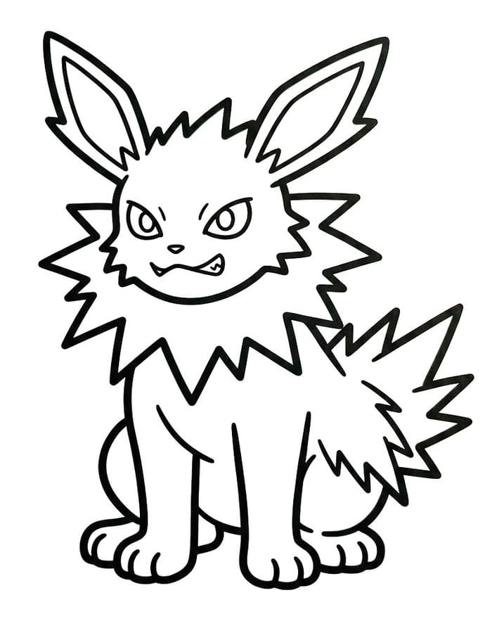 Kolay Jolteon Çizim Boyama Sayfası