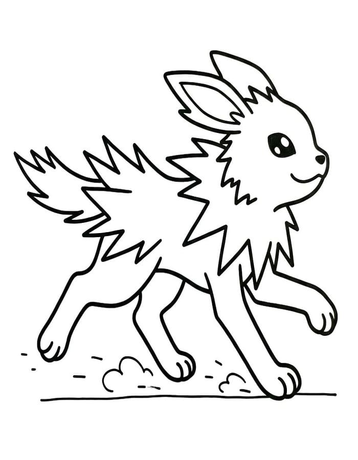 Kolay Jolteon resim Boyama Sayfası