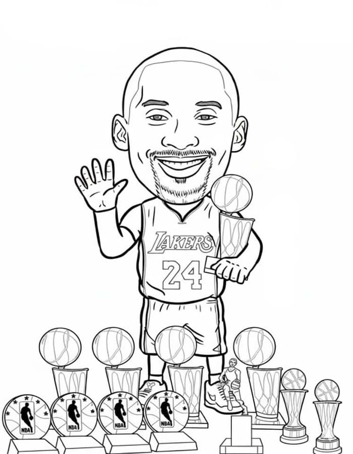 Kolay Kobe Bryant resim Boyama Sayfası