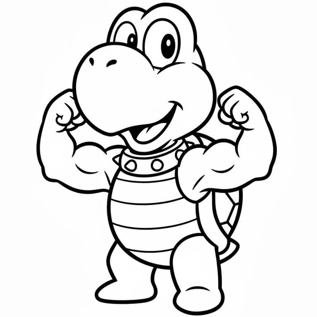 Kolay Koopa Troopa Çizim Boyama Sayfası