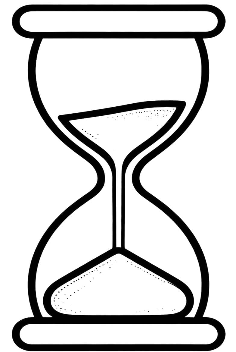 Kolay Kum Saati Çizim Boyama Sayfası