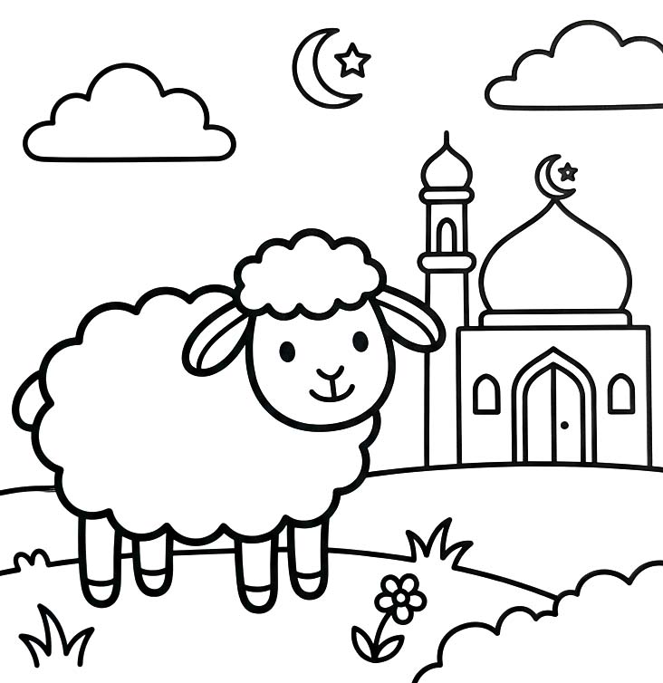 Kolay Kurban Bayramı Çizim Boyama Sayfası