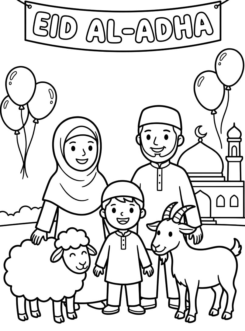 Kolay Kurban Bayramı resim Boyama Sayfası