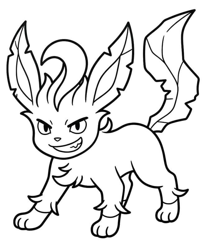 Kolay Leafeon Çizim Boyama Sayfası