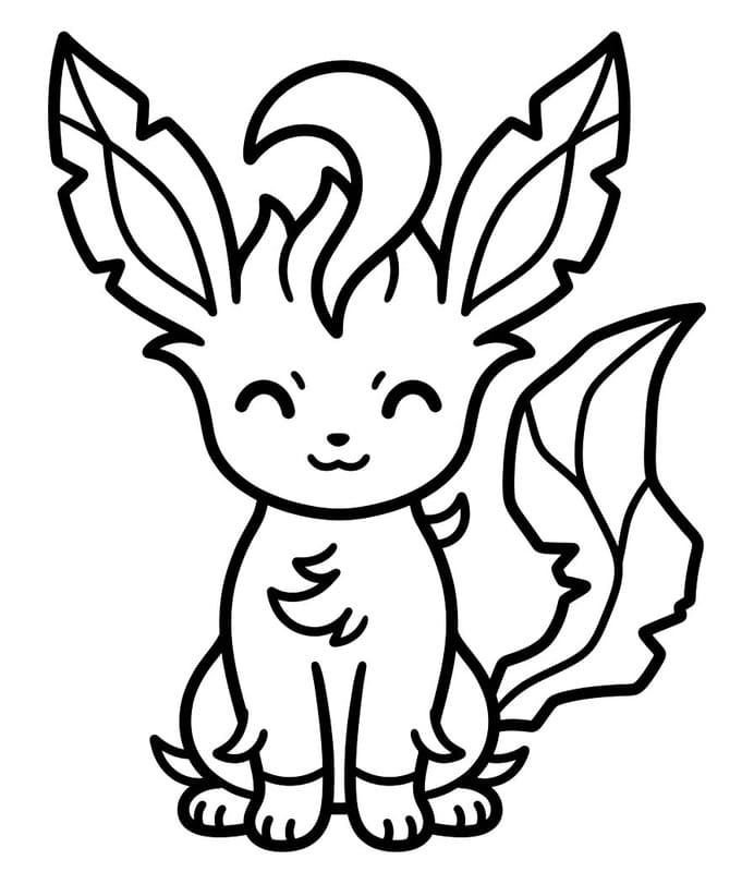 Kolay Leafeon resim Boyama Sayfası