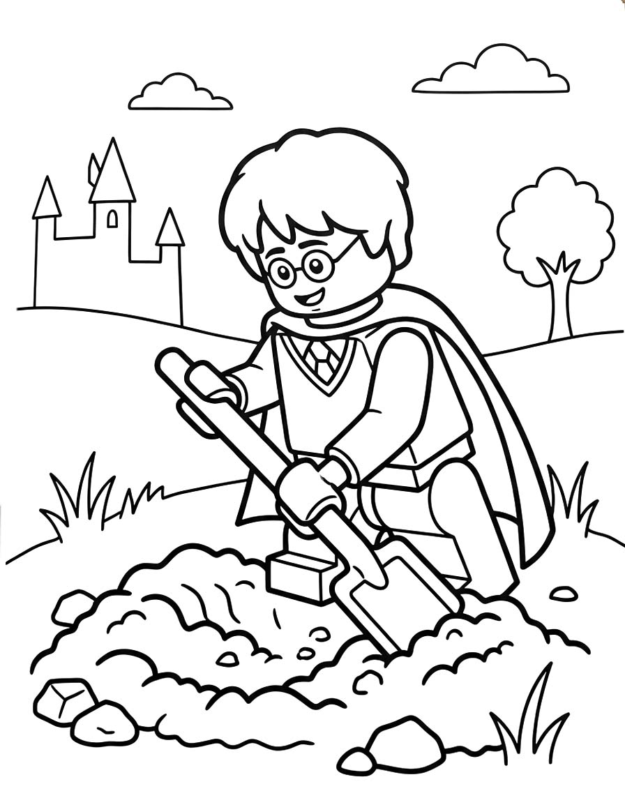 Kolay Lego Harry Potter resim Boyama Sayfası