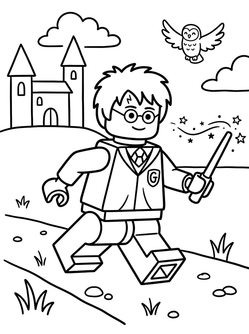 Kolay Lego Harry Potter Boyama Sayfası