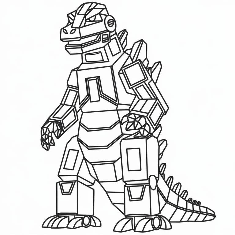 Kolay Mechagodzilla resim Boyama Sayfası