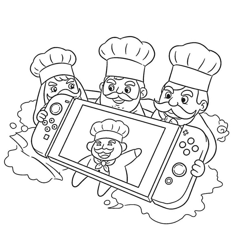 Kolay Nintendo Switch resim Boyama Sayfası
