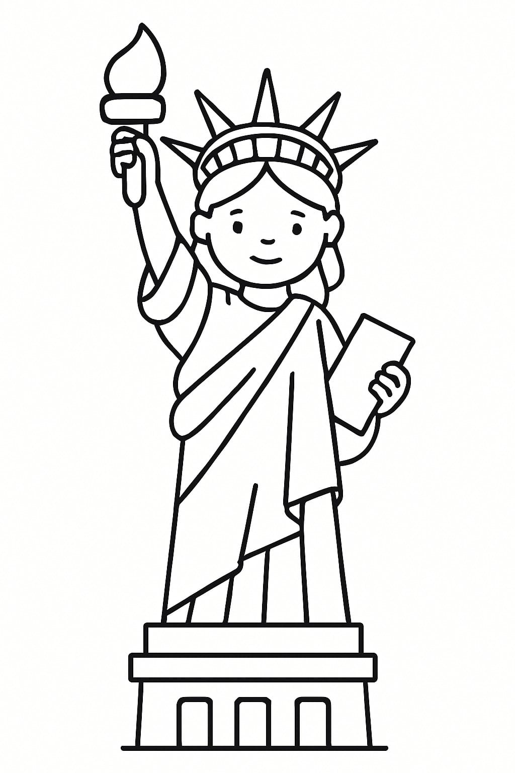 Kolay Özgürlük Heykeli resim Boyama Sayfası