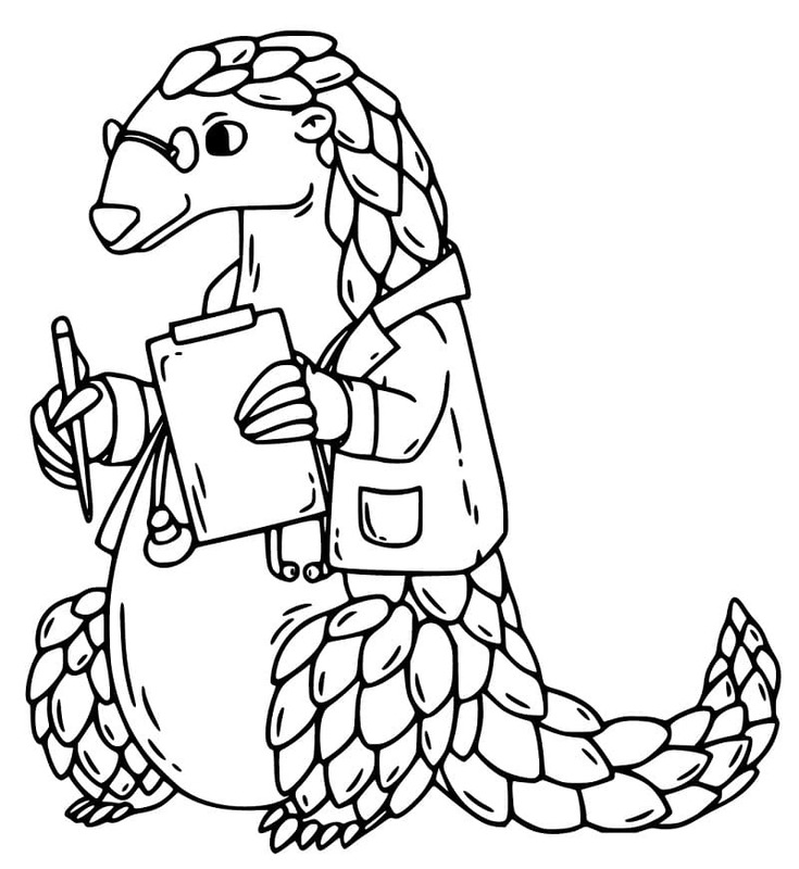 Kolay Pangolin Boyama Sayfası