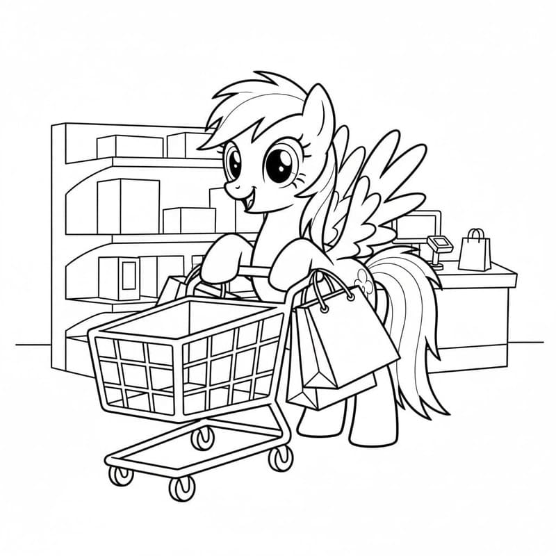 Kolay Rainbow Dash resim Boyama Sayfası