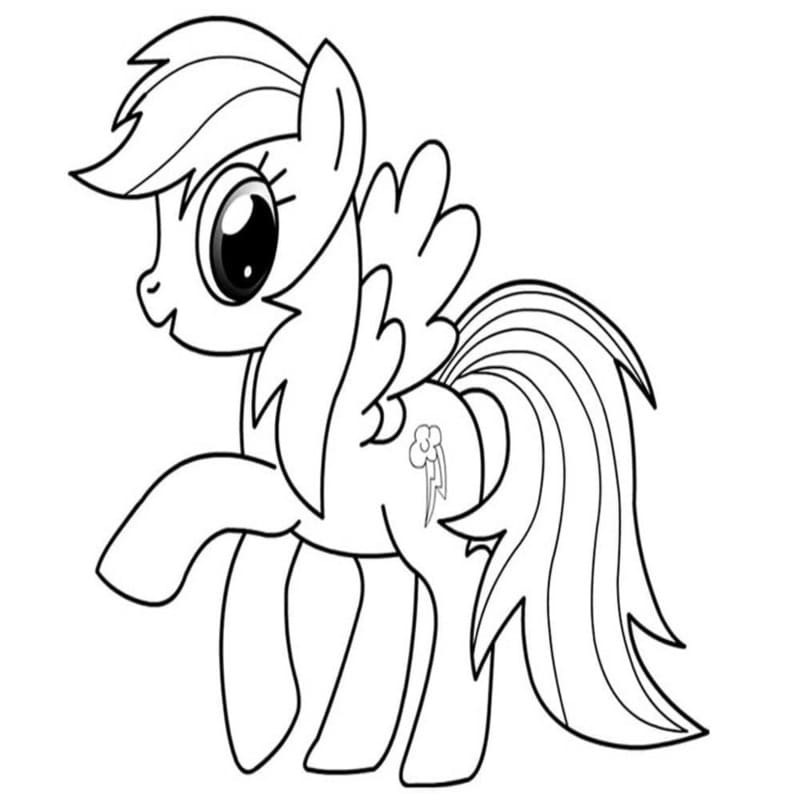 Kolay Rainbow Dash Boyama Sayfası