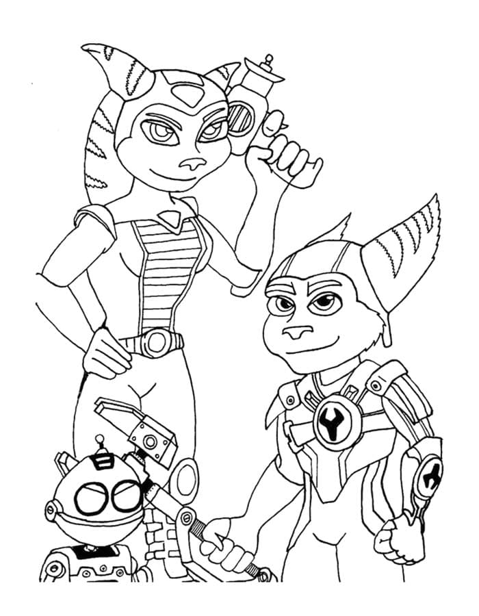 Kolay Ratchet ve Clank Çizim Boyama Sayfası