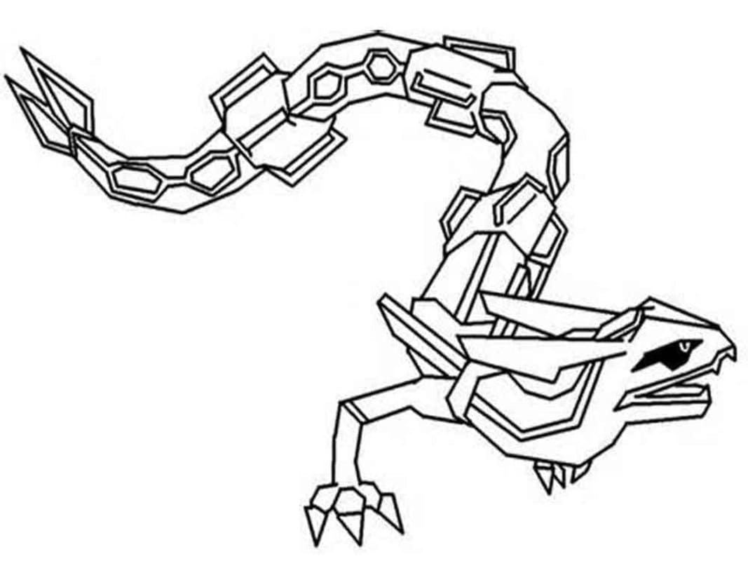 Kolay Rayquaza resim Boyama Sayfası
