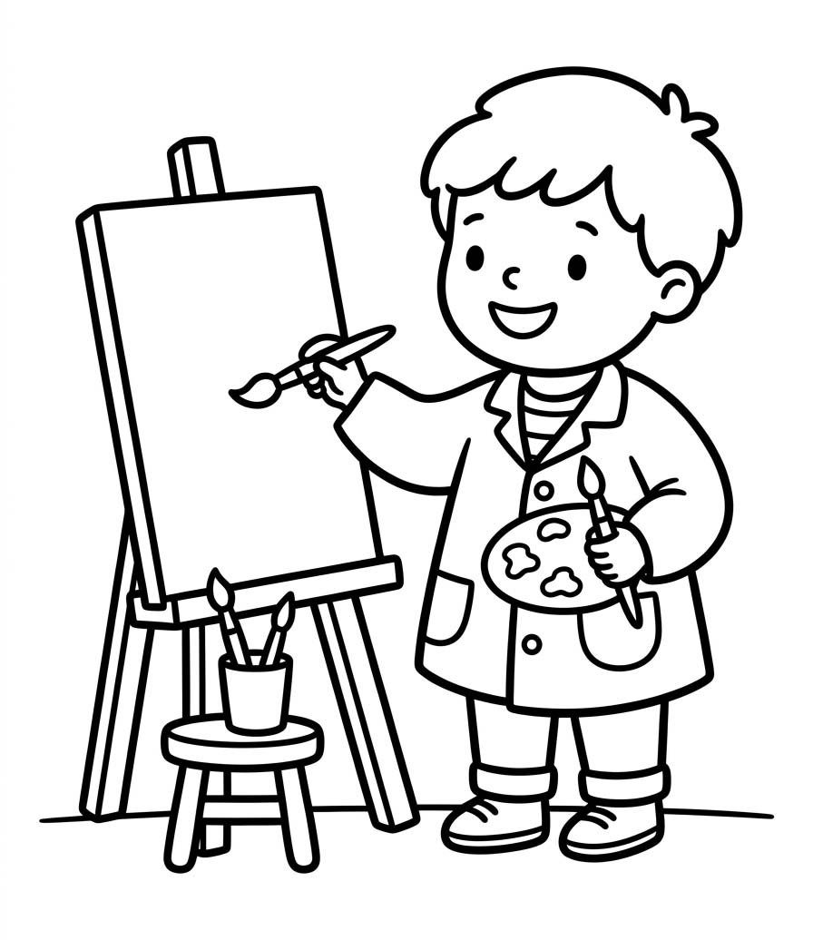 Kolay Ressam resim Boyama Sayfası