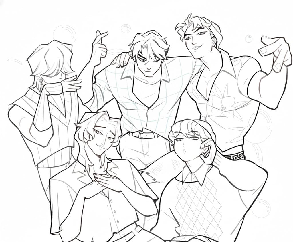 Kolay Saja Boys resim Boyama Sayfası