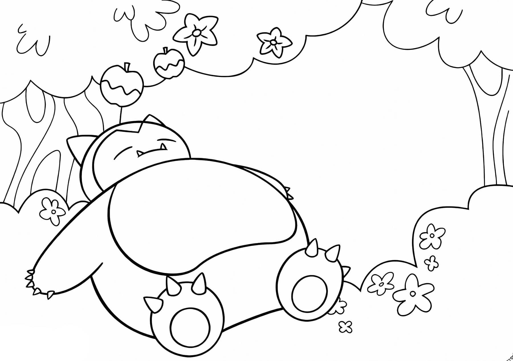 Kolay Snorlax resim Boyama Sayfası