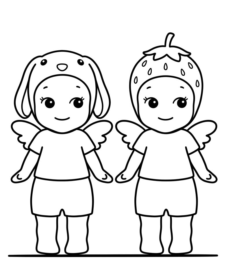 Kolay Sonny Angel Çizim Boyama Sayfası
