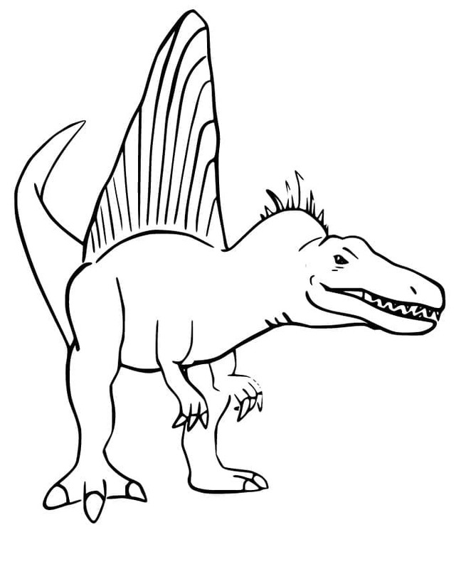 Kolay Spinosaurus Çizim Boyama Sayfası