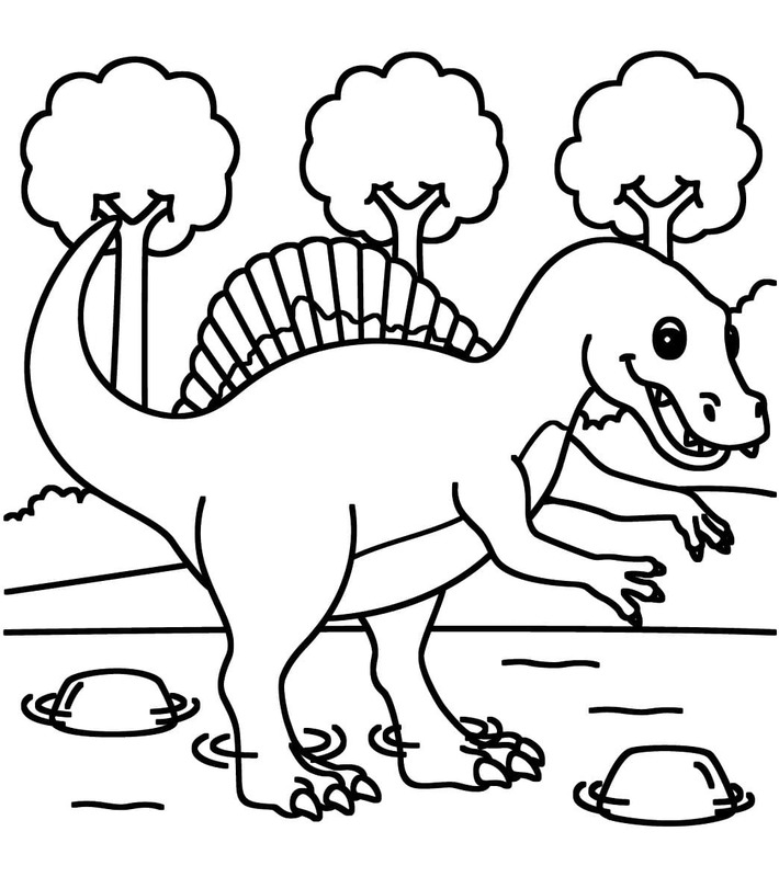Kolay Spinosaurus Boyama Sayfası