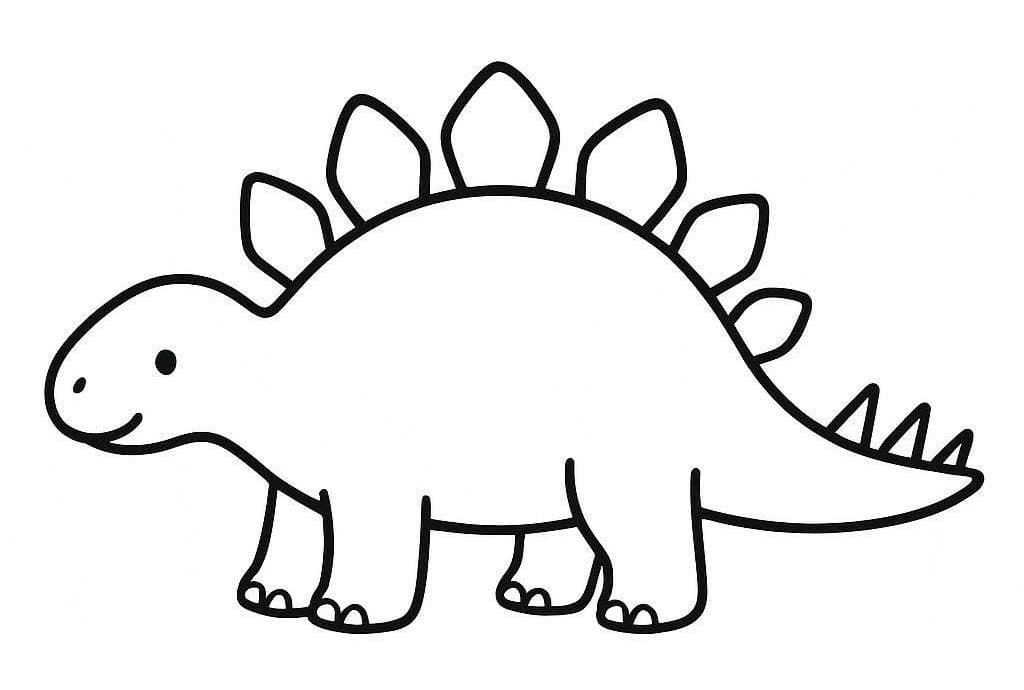 Kolay Stegosaurus Boyama Sayfası