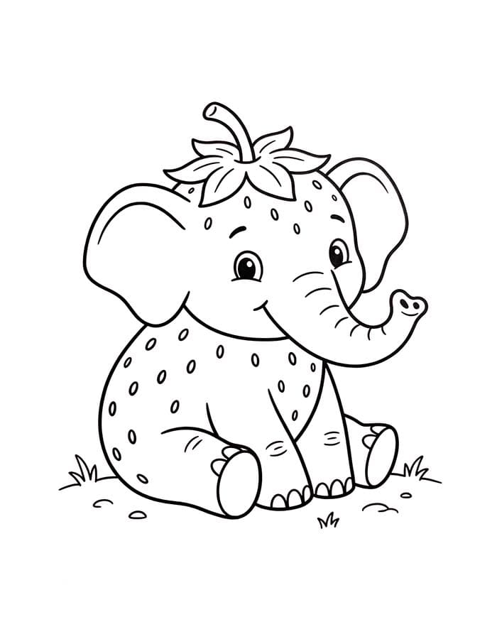 Kolay Strawberry Elephant Boyama Sayfası