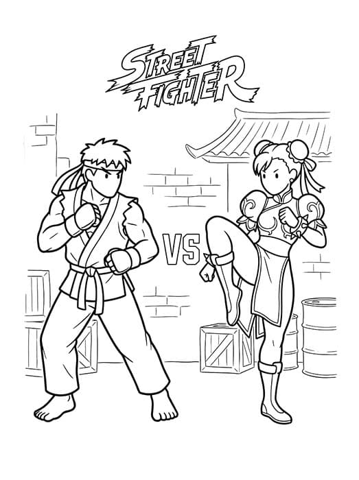 Kolay Street Fighter resim Boyama Sayfası