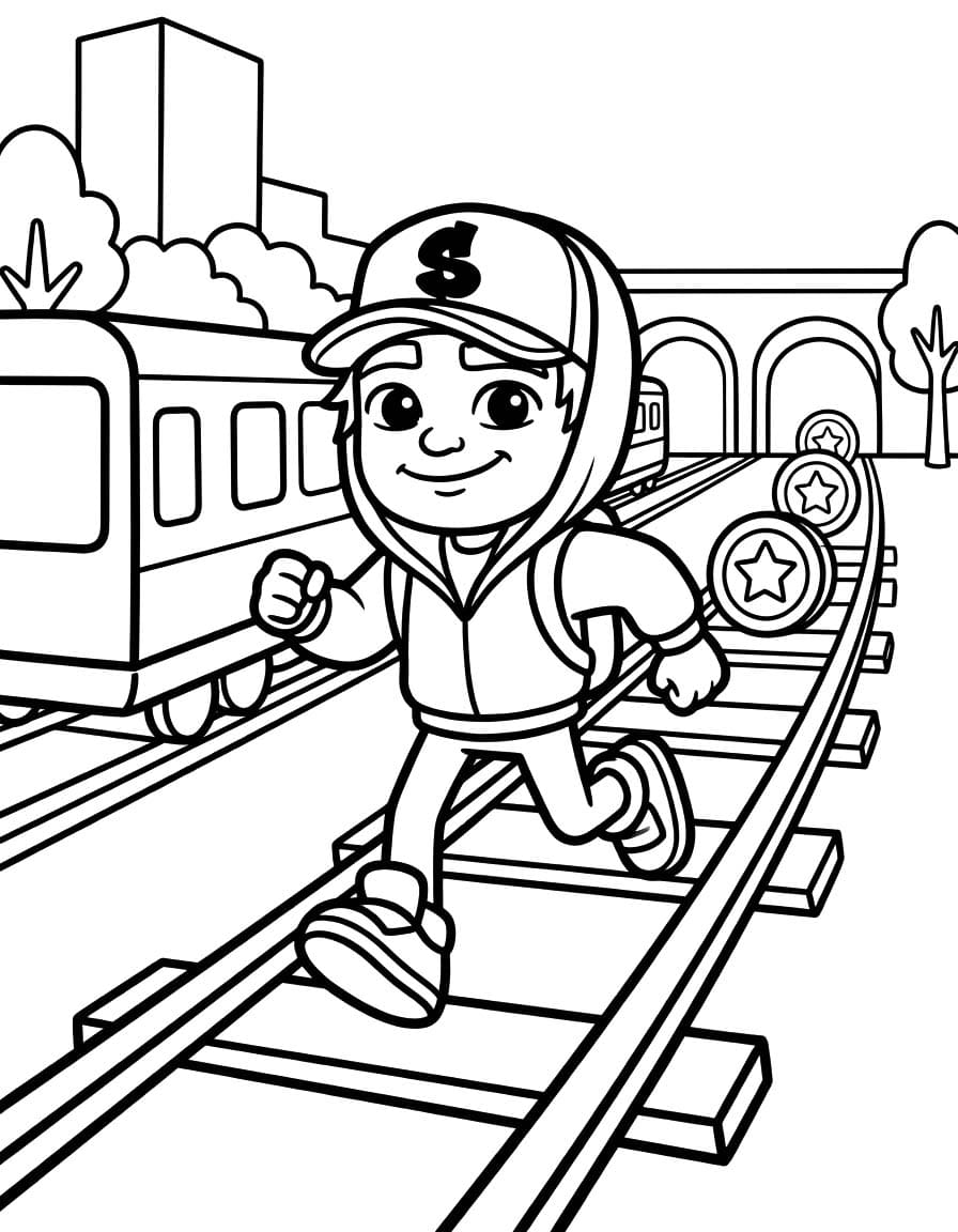 Kolay Subway Surfers resim Boyama Sayfası