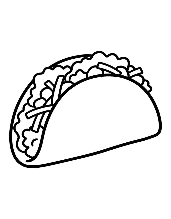 Kolay Taco resim Boyama Sayfası