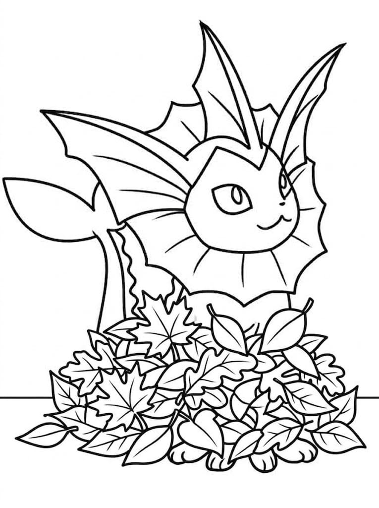 Kolay Vaporeon resim Boyama Sayfası
