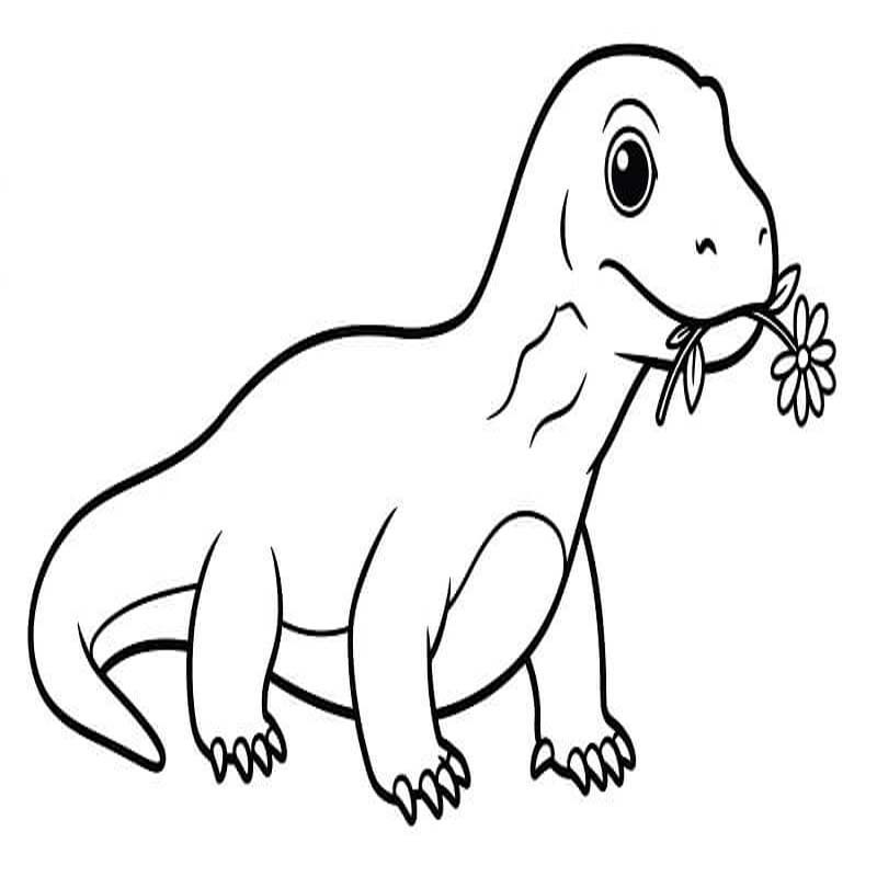 Komodo Ejderi Görüntü Boyama Sayfası