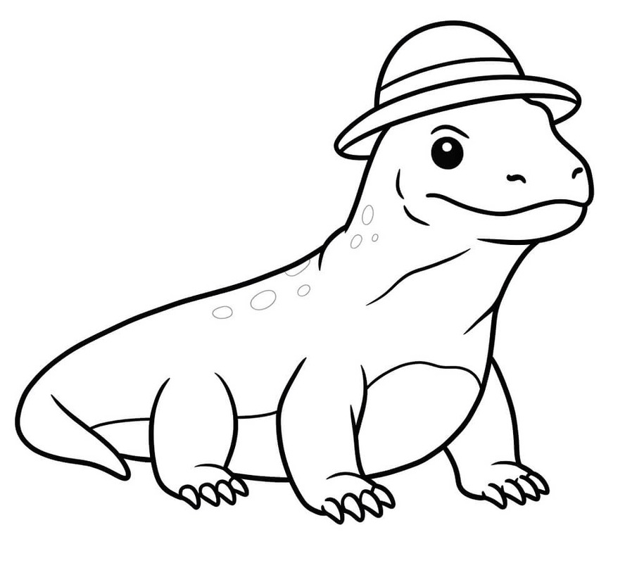 Komodo Ejderi resim Boyama Sayfası