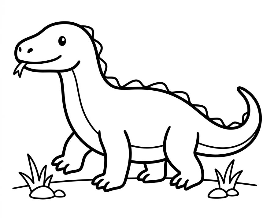 Komodo Ejderi ücretsiz Boyama Sayfası